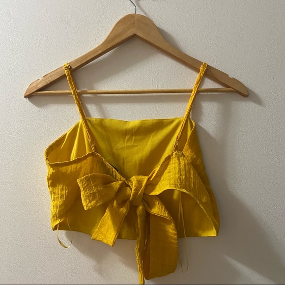 Open for pics! Two Piece Yellow linen tank+skirt - Picture 3 of 6